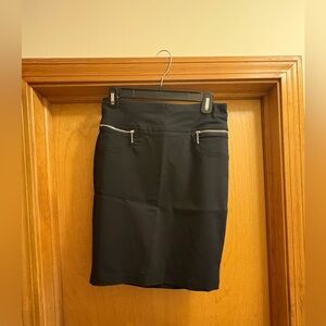 Joe Benbasset Black Pencil Skirt with Zipper Accents